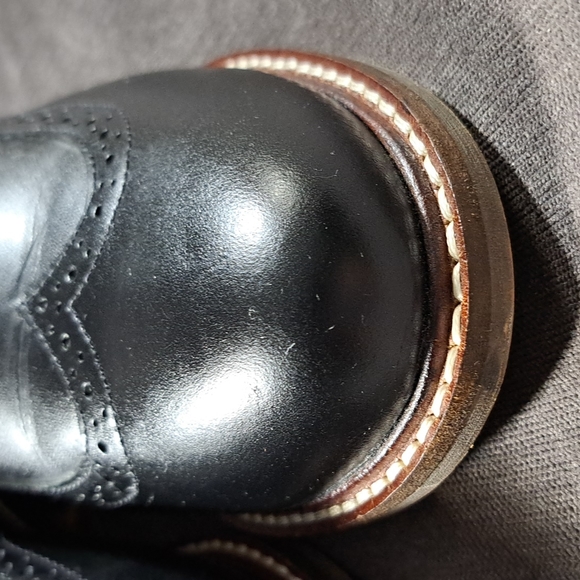 Cooperative Black Leather Side Buckle Slip On Oxford Loafers VG+ US 6 - Picture 5 of 16